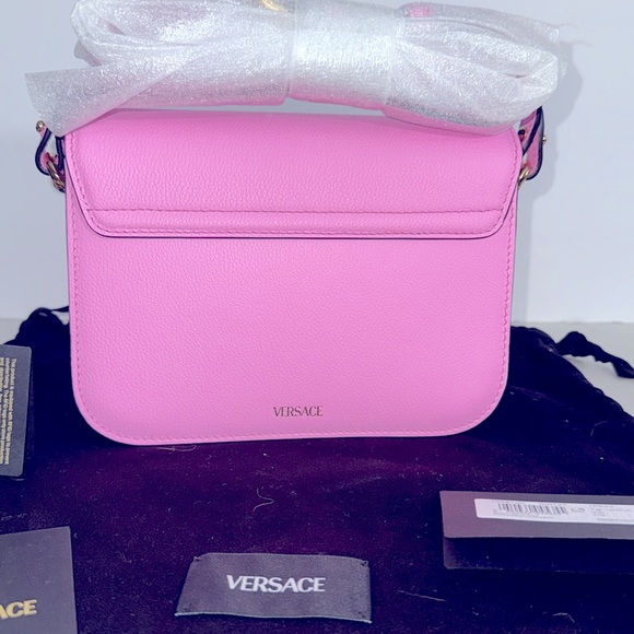 NEW $1800 Versace paradise hot Pink and Gold Medusa yummy leather Crossbody - Picture 4 of 10